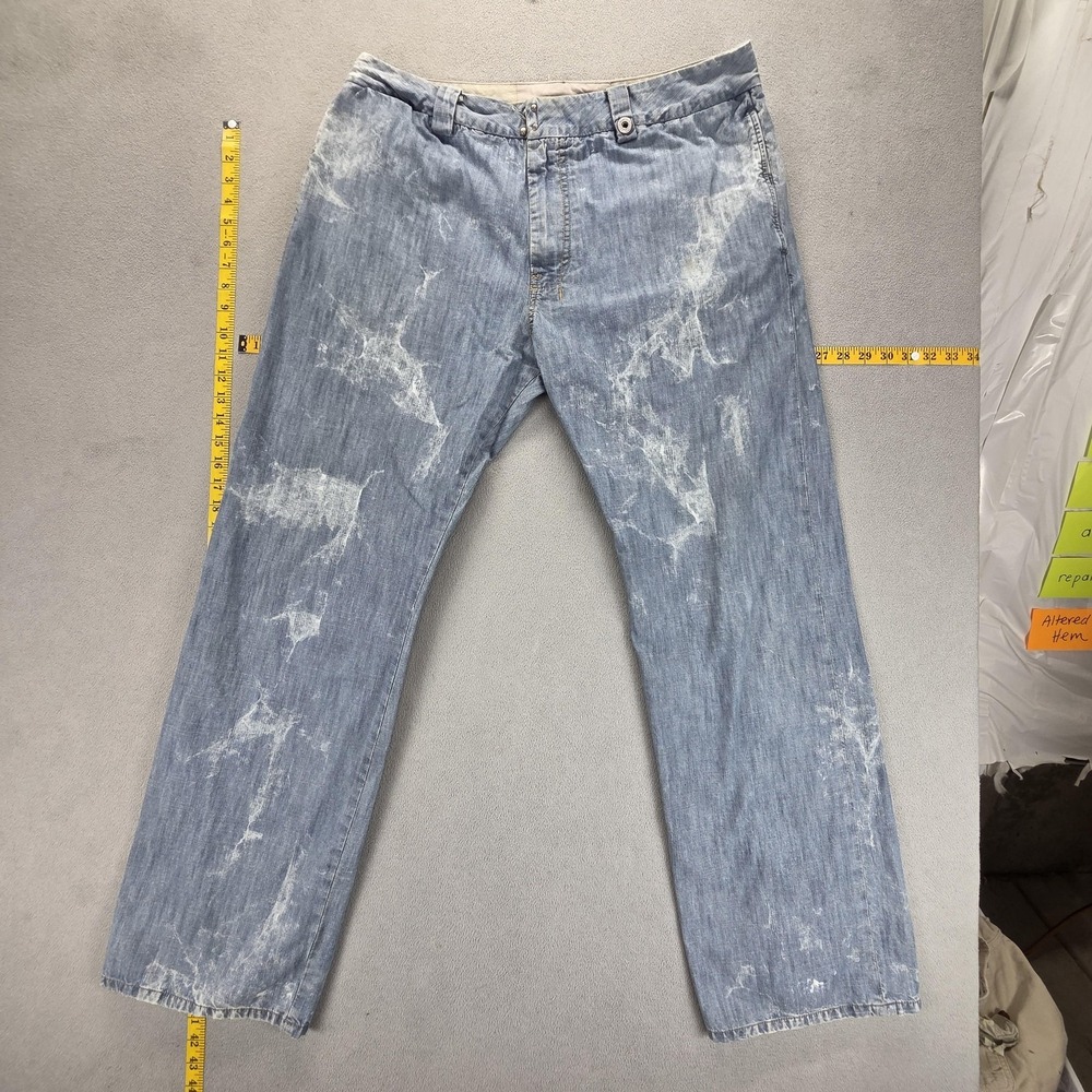 Diesel Jeans Mens 36x32 Blue Katox Bleach Washed Straight MA602
